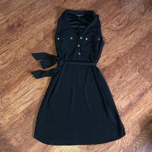 Express - black dress with gold accents